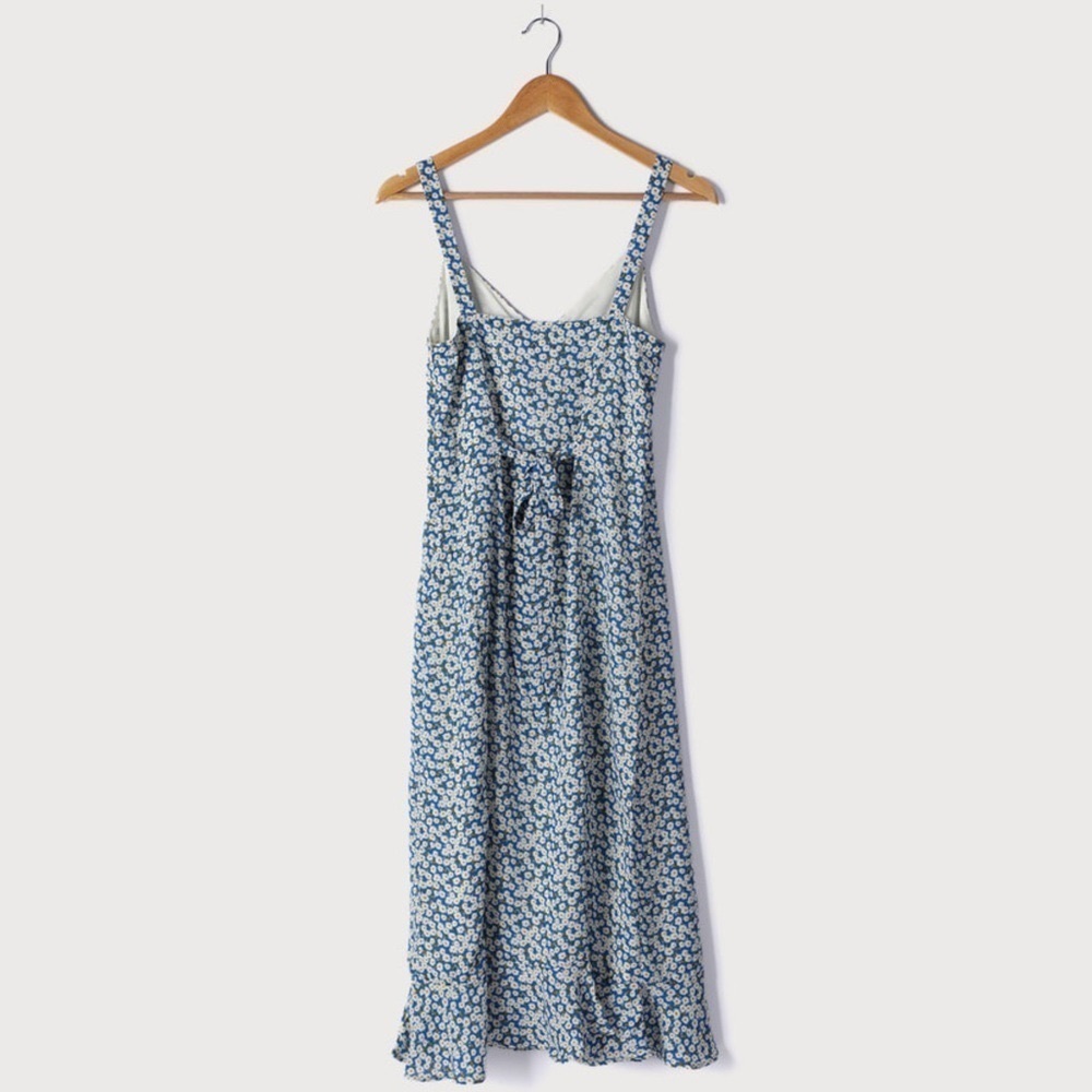 Lulu’s Darling Daisy Blue Floral Midi Dress Size Large Nwt - Picture 4 of 11
